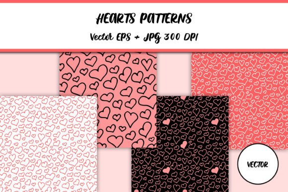 Download Doodle Hearts Patterns | Valentines Day - Valentine Collection