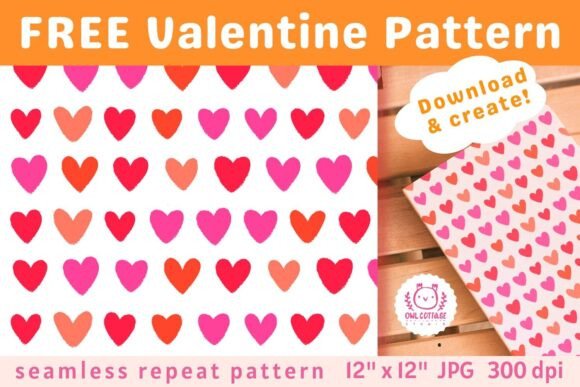Download FREE Valentine Hearts Seamless Pattern - Valentine Collection