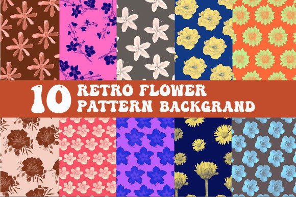 Download Retro Flower Pattern Background Vol.2 - Flower pattern Collection