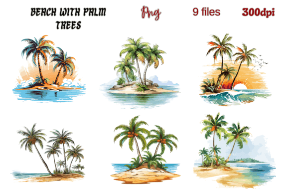 Download Beach with Palm Trees Sublimation - Sublimation Collection