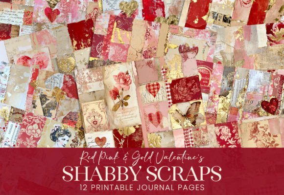 Download Shabby Journal Patterns Valentine's Day - Valentine Collection