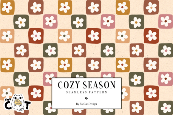 Download Cozy Season Retro Flower Pattern - Flower pattern Collection