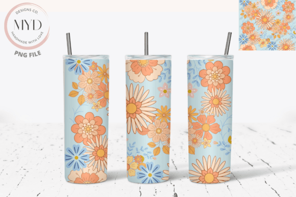 Download Retro Flower Pattern Sublimation Tumbler - Sublimation Collection