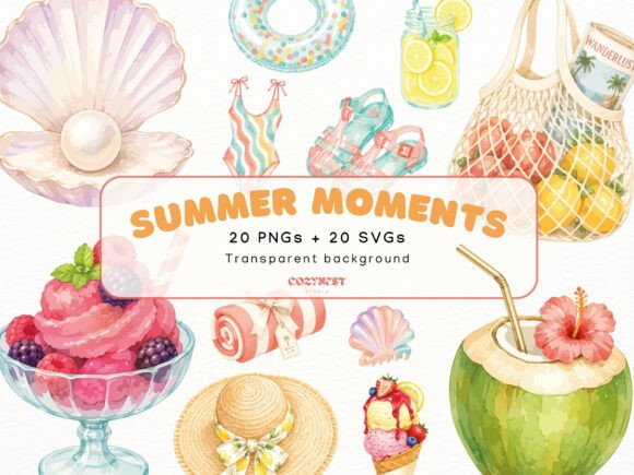 Download Summer Watercolor Cliparts, Vacation PNG - Premium Resources