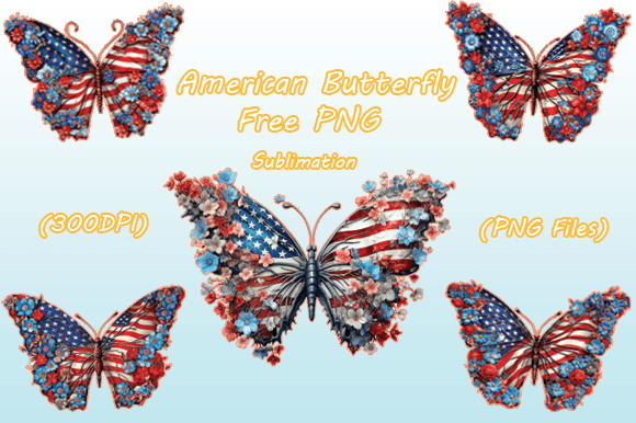 Download American Butterfly Free PNG Sublimation - Sublimation Collection