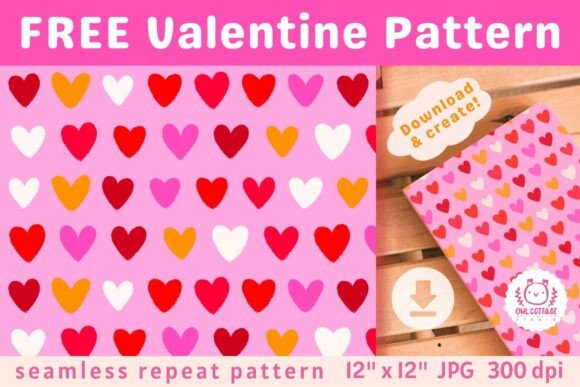 Download FREE Pink Valentine Seamless Pattern - Valentine Collection