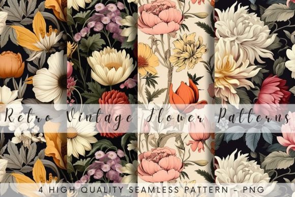 Download Vintage Retro Flower Pattern Sublimation - Sublimation Collection
