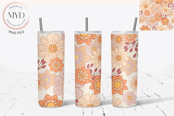 Download Retro Flower Pattern Sublimation Tumbler - Sublimation Collection