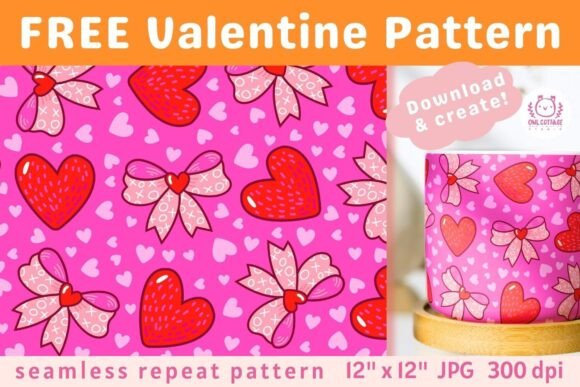 Download FREE Valentine Coquette Seamless Pattern - Valentine Collection