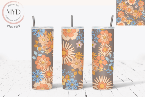 Download Retro Flower Pattern Sublimation Tumbler - Sublimation Collection