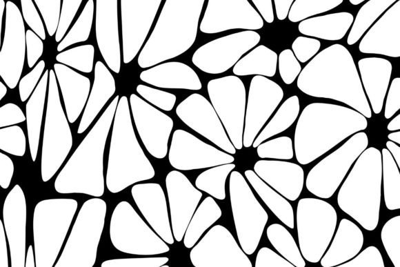 Download Black and White Retro Flower Pattern - Flower pattern Collection