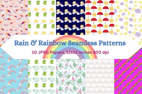 Download Dreamy Rain and Rainbow Patterns - Rainbow Collection