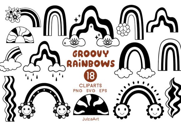 Download Retro Rainbow Clipart, Blaco Rainbow Svg - Rainbow Collection