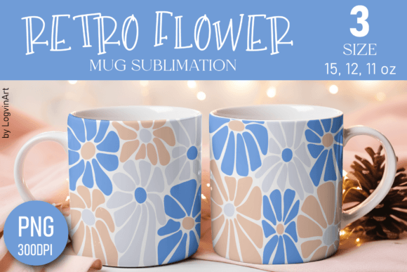 Download Retro Flower Pattern Mug | Floral Design - Flower pattern Collection