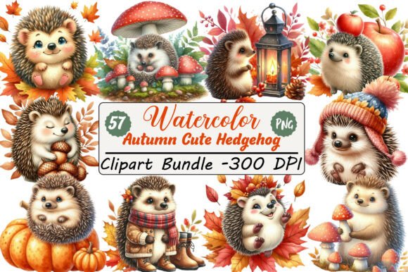 Download Autumn Cute Hedgehog Sublimation Clipart - Sublimation Collection
