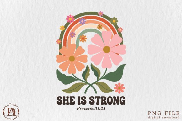 Download Retro Rainbow Floral Christian Png - Rainbow Collection