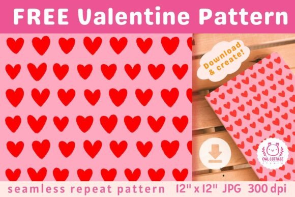 Download FREE Valentine Hearts Seamless Pattern - Valentine Collection