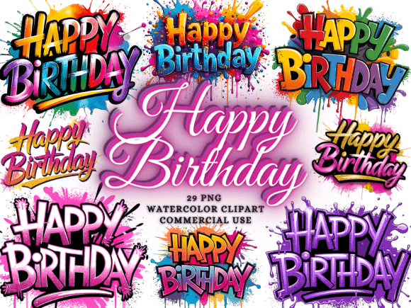 Download Happy Birthday Png Bundle Sublimation - Sublimation Collection