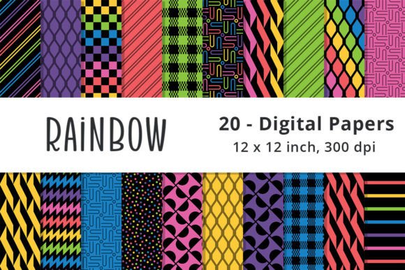 Download Rainbow Printable Background Pattern - Rainbow Collection