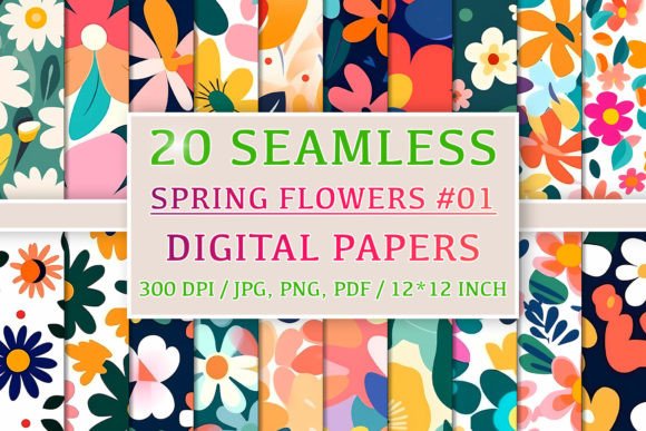 Download 20 Seamless Spring Flower Patterns #1 - Flower pattern Collection