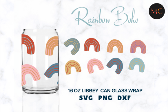 Download Rainbow Boho Libbey Can Glass Wrap - Rainbow Collection
