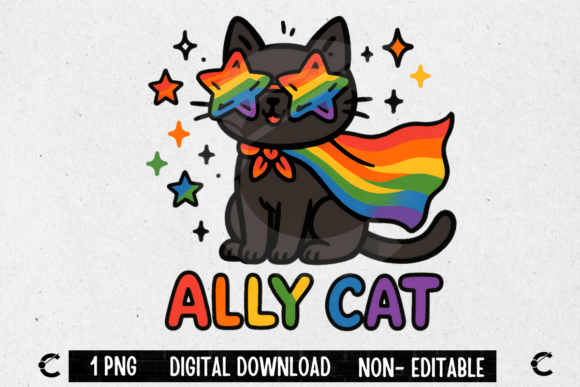 Download Rainbow Ally Cat Pride Cat LGBTQ+ - Rainbow Collection