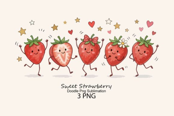 Download Sweet Strawberry Doodle Png Sublimation - Sublimation Collection