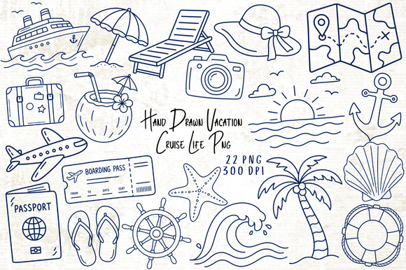 Download Hand Drawn Vacation Cruise Life PNG - Premium Resources