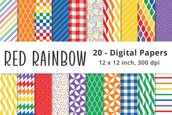 Download Red Rainbow Digital Paper Backgrounds - Rainbow Collection