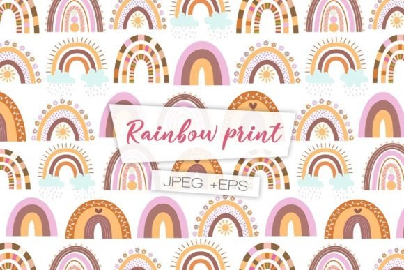 Download Rainbow Boho Pattern. Digital Paper - Rainbow Collection