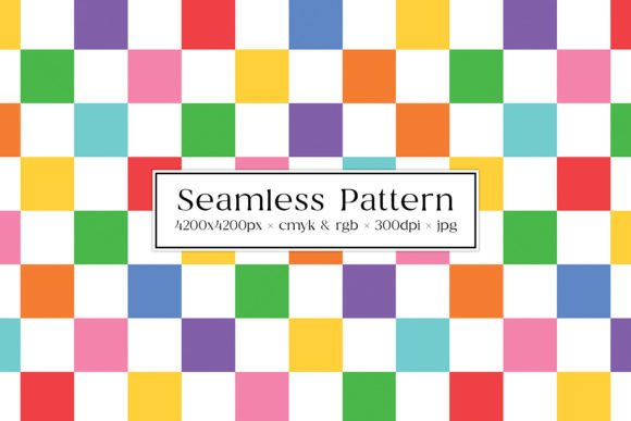 Download White &amp; Rainbow Seamless Checkers - Rainbow Collection