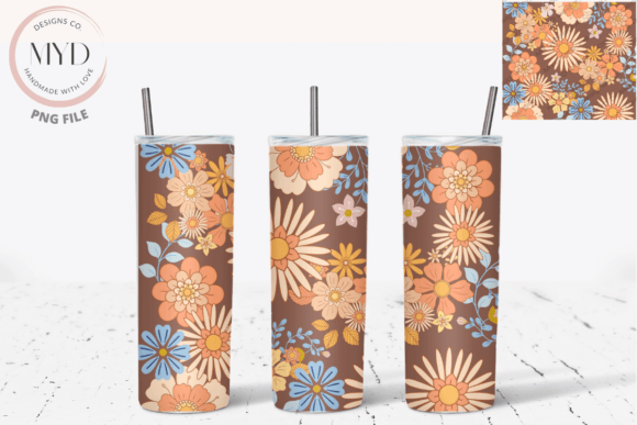 Download Retro Flower Pattern Sublimation Tumbler - Sublimation Collection