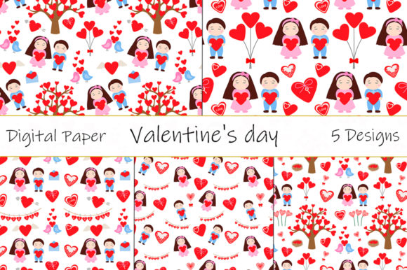 Download Patterns Valentine's Day Boy Girl Birds - Valentine Collection