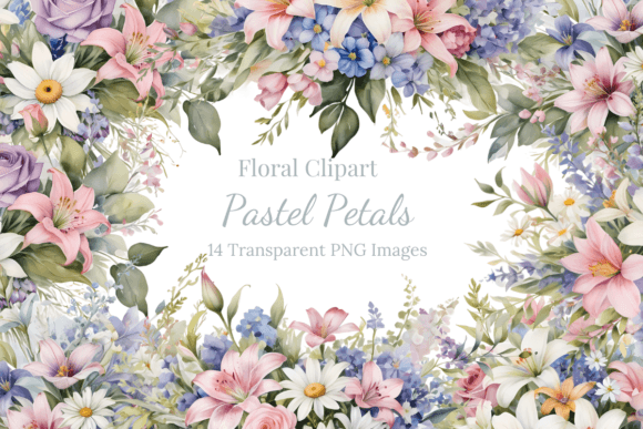 Download Pastel Petals Floral Sublimation Clipart - Sublimation Collection