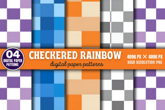 Download Checkered Rainbow Digital Background - Rainbow Collection