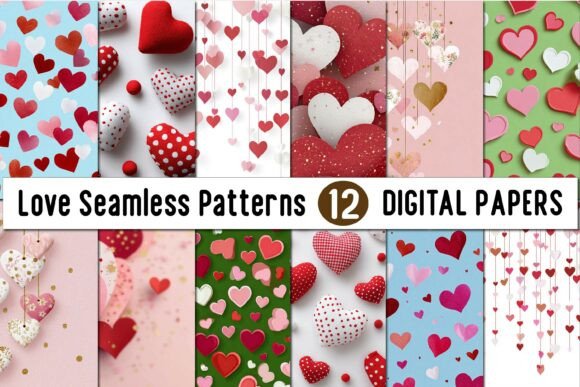 Download Love Seamless Patterns - Valentines Day - Valentine Collection