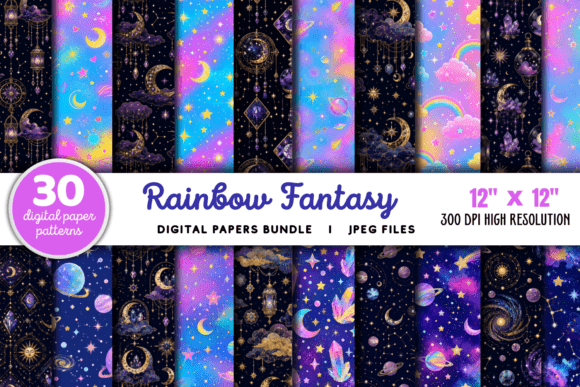 Download Rainbow Fantasy Background Bundle - Rainbow Collection