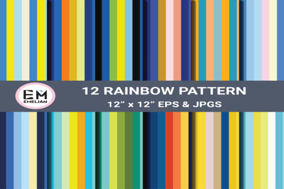 Download Rainbow Patterns, Digital Paper - Rainbow Collection