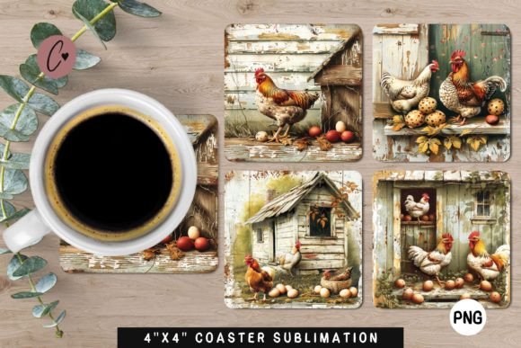 Download Chicken Sublimation Coaster PNG - Sublimation Collection