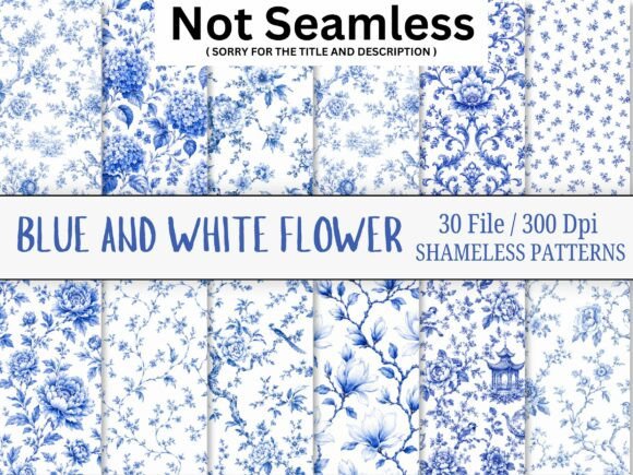 Download Blue and White Watercolor Flower Pattern - Flower pattern Collection