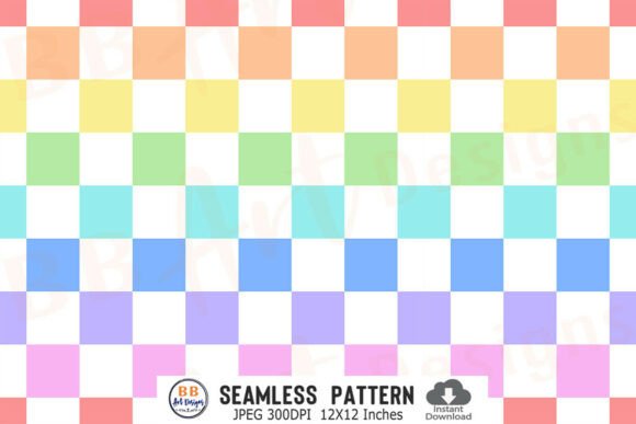 Download Rainbow Checker Pattern Paper Background - Rainbow Collection
