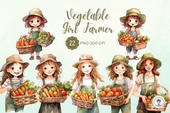 Download Farmer Vegetable Cute Girl Sublimation - Sublimation Collection