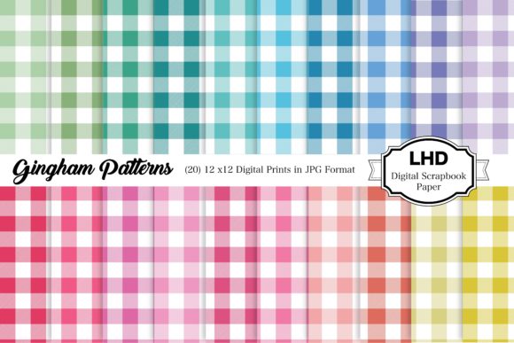 Download Rainbow Gingham Plaid Digital Papers - Rainbow Collection