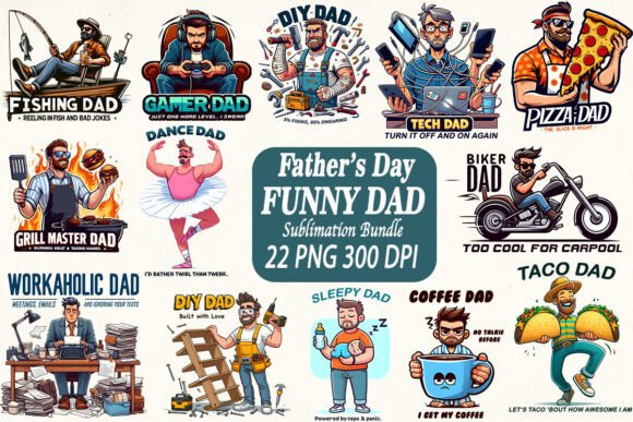 Download Funny DAD Fathers Day Sublimation Bundle - Sublimation Collection
