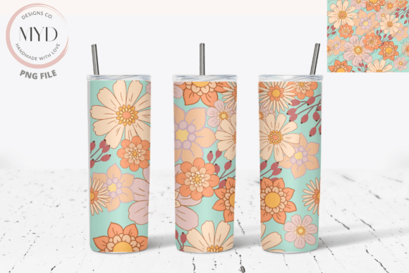 Download Retro Flower Pattern Sublimation Tumbler - Sublimation Collection