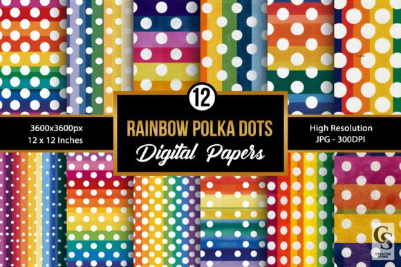 Download Rainbow White Polka Dots Pattern - Rainbow Collection