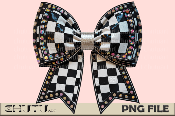 Download Checkered Glam Bow PNG Sublimation File - Sublimation Collection